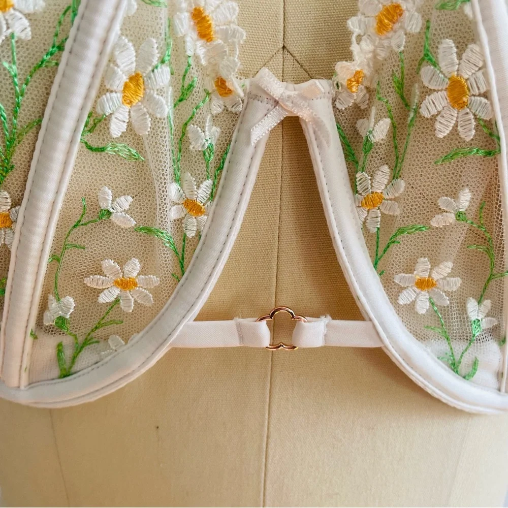 Victorias Secret Dream Angels Daisy Embroidered Push-up Bra- Size 38DDD-NWT